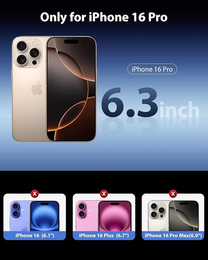 Mkeke for iPhone 16 Pro Screen Protector 3 Pack, [9H+ Hardness] [Military-Grade Drop Protection] [Sensitive Touch] [Easy Installation] [HD Clear] Full Edge Coverage Tempered Glass
