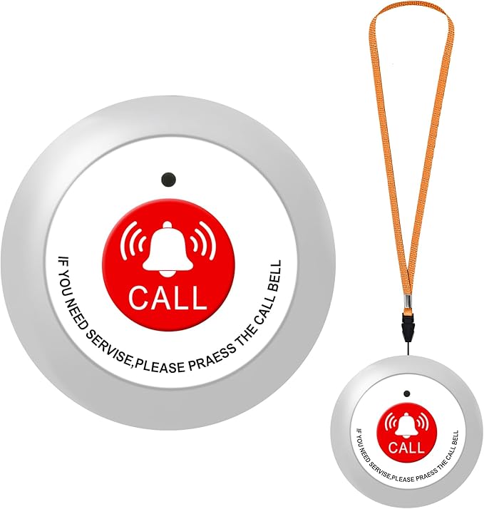 Nurse Call System,Wireless Caregiver Pager Calling System,1000ft, 1 Alert Emergency Call Button for Medical Clinic Nurses Station Home Hospital Assisted Living(Without Receiver