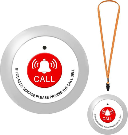 Nurse Call System,Wireless Caregiver Pager Calling System,1000ft, 1 Alert Emergency Call Button for Medical Clinic Nurses Station Home Hospital Assisted Living(Without Receiver