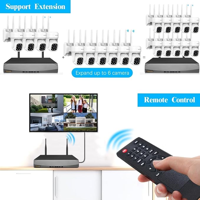 (2026 Update 120 Day Storage) 5MP PT Wireless Security Camera System with AI Human Tracking, Dual-Band 2.4G&5G WiFi, 130° Wide Angle, 2-Way Audio, No Monthly Fee, Outdoor Home Security Kit