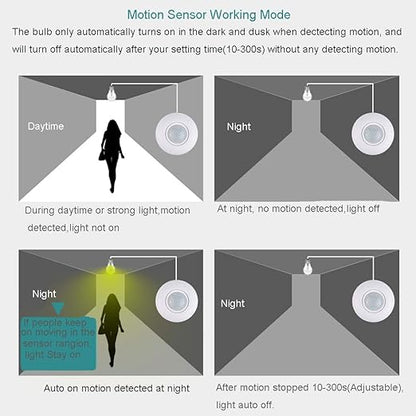 Motion Sensor Light Socket, PIR Motion E26 Screw Bulb Adapter, Adjustable Auto On/Off Night Light Control, Garage Light, for Basement, Pantry Room, Storage Room, Garage Light