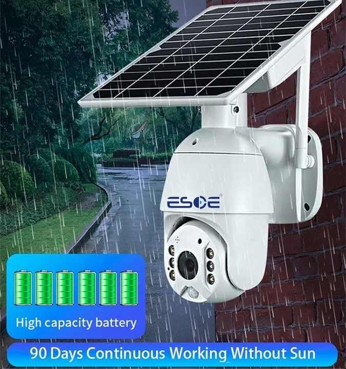 UBOX APP 2MP WiFi 4G Solar PTZ Camera IP Surveillance 1080P 4G Wireless Panel Battery Power CCTV Solar Camera (1920 x 1080,WiFi)
