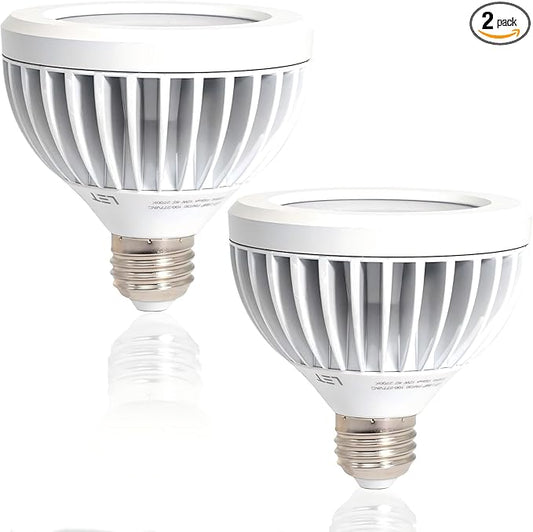 2 Pack PAR30 Outdoor Flood Light Bulb 75 Watt Equivalent, Aluminum Waterproof Short Neck LED Bulb Dimmable, E26 Base 3000K Warm White 13W, 40° Beam Angle, UL