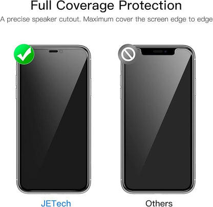JETech Privacy Full Coverage Screen Protector for iPhone 11 Pro Max/XS Max 6.5-Inch, Anti-Spy Tempered Glass Film, Edge to Edge Protection Case-Friendly, 2-Pack