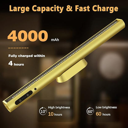 Rechargeable Magnetic LED Light Bar, 4000mAh Wireless Closet Light
