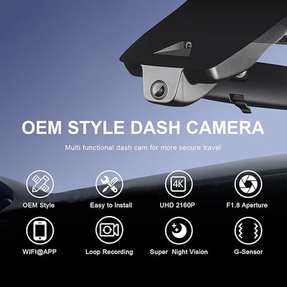 mangoal 4K Dash Cam Custom fit for Toyota Corolla Cross & Corolla Cross Hybrid 2022 (Model B), LE L XLE, Integrated OEM Look, 2160P UHD Video, Built-in WiFi & APP, Loop Recording,Easy to Install