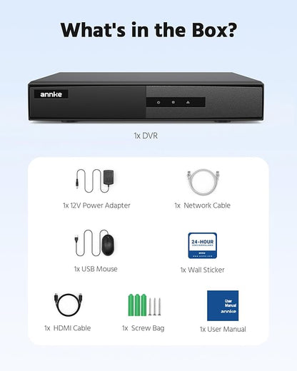 ANNKE 8 Channel DVR for Security Camera, 3K Lite Hybrid 5-in-1 CCTV Digital Video Recorder, Supports 8CH TVI/AHD/CVI/CVBS Analog and 2CH IP Cameras, 24/7 Video Recording for Home Surveillance, NO HDD
