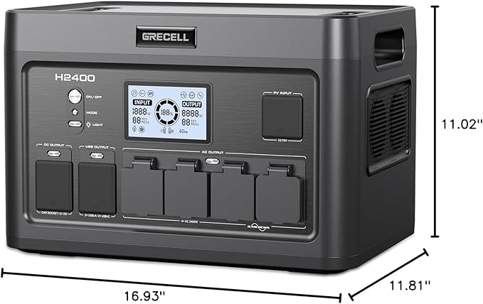 Portable Power Station 2400W, 1843.2Wh LiFePO4 UPS Home Battery Backup