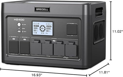 Portable Power Station 2400W, 1843.2Wh LiFePO4 UPS Home Battery Backup