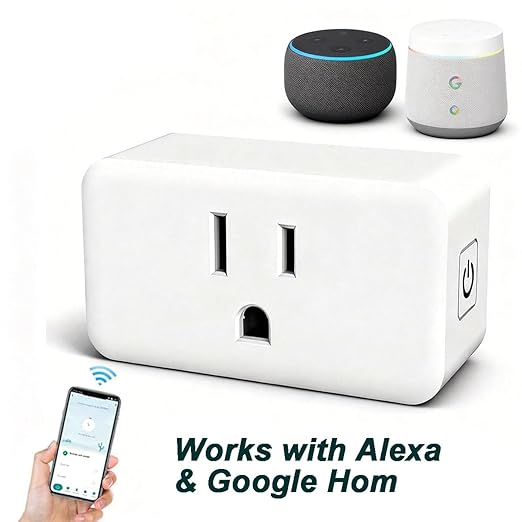 Smart Plug Home Wi-Fi Outlet: Smart Home Compatible with Alexa Echo Google Home & IFTTT No Hub Required Remote Control 16A UL Certified for Devices Scheduling & Family Safety