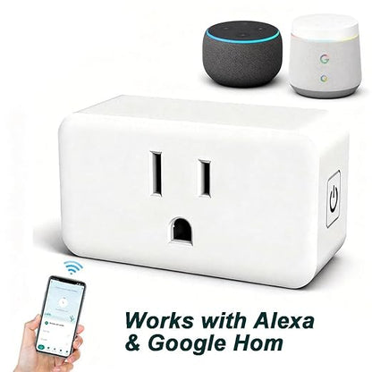 Smart Plug Home Wi-Fi Outlet: Smart Home Compatible with Alexa Echo Google Home & IFTTT No Hub Required Remote Control 16A UL Certified for Devices Scheduling & Family Safety