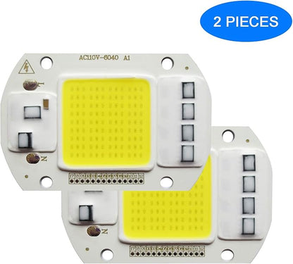 2PCS LED COB Chip 50W 110V White Light Engine Integrated Smart IC Driver for floodlight