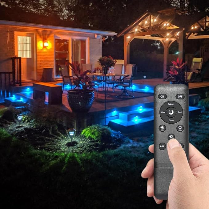 Sumaote WiFi Deck Lights Kit, 6pcs Φ1.38 RGB Half Moon Low Voltage Recessed Deck Lights Smartphone APP Control LED Steps Lighting Waterproof Outdoor Yard Path Stair Landscape Decor, Black
