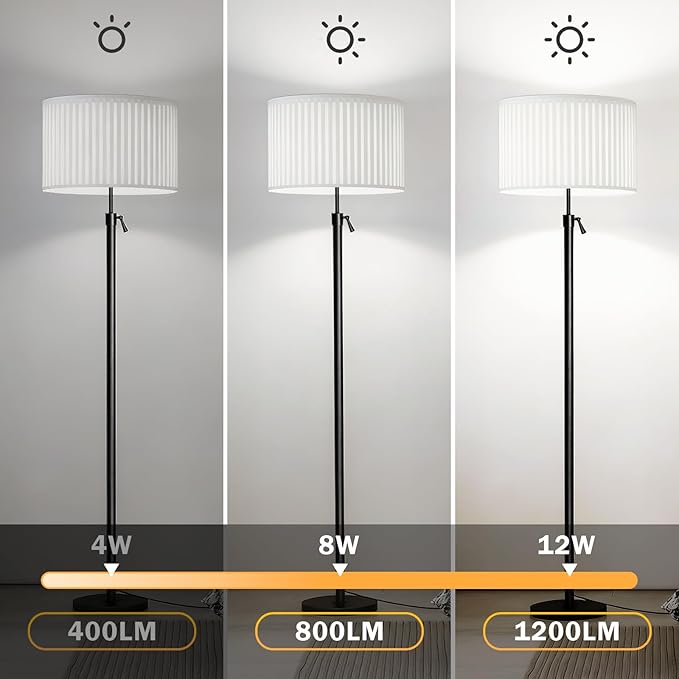 3 Way Light Bulbs 40 70 100W Incandescent Equivalent, LED Dimmable A19 Three Way Light Bulb, Daylight White 5000K, E26 Medium Base, 4-Pack LED Light Bulbs for Floor Lamp Desk Lamp Table Lamp Reading