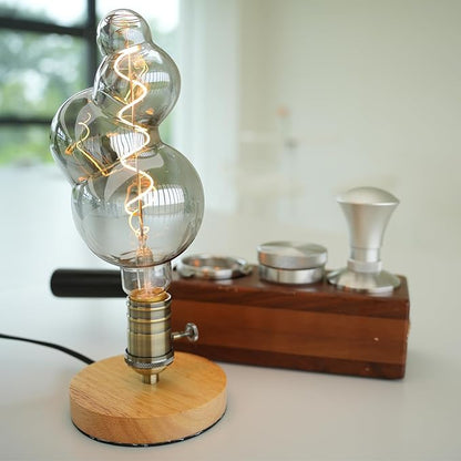 G40 LED Edison Bulb, Smoke Gray Hand-Blown Hard Glass, 4W (25W Incandescent Equivalent), 110-130V, E26, 2000K Warm Yellow Light, 200LM, Dimmable, Decorative Lighting (Small Bubble)