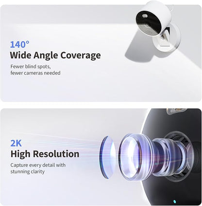Aqara G100, 2K Indoor/Outdoor Security Camera, HomeKit Secure Video, 2-Way Audio, Spotlight Color/IR Night Vision, AI Detection, 140° FOV, Wi-Fi 6, Supports HomeKit, Alexa, Google and IFTTT, Black