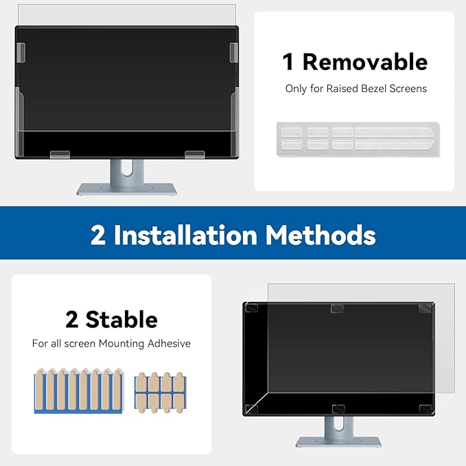 [2-Pack] 19 Inch Computer Privacy Screen Filter for 5:4 Widescreen Monitor, IPROKKO Removable 19inch Anti Blue Light Glare Privacy Shield, Anti Spy Security Protector for Hp Dell Asus Acer Samsung