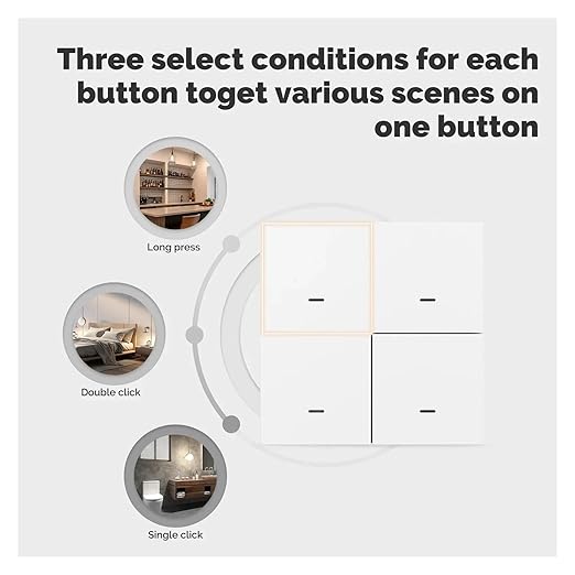 for MOES ZigBee Scene Switch 4 Gang Wireless 12 Push Button Controller Automation Scenario Battery Powered Work with Smart Life