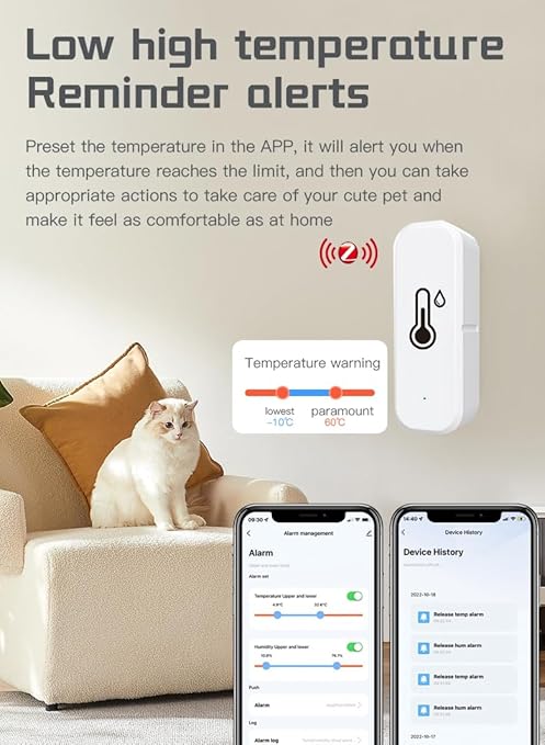 Zigbee Temperature and Humidity Sensor, 4 Pack, Smart Home Compatible, Zigbee 3.0, Multi-Room Group Control