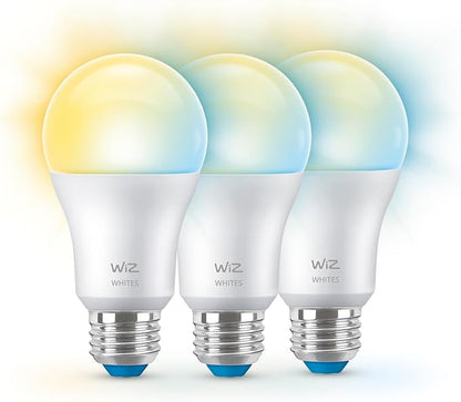 WiZ Connected 100W A19 LED Smart Light Bulbs Tunable White 3-Pack- Connects to Wi-Fi - E26 Smart Bulb - Voice or App Control + Activate with Motion - Matter Compatible