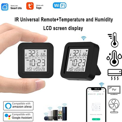 Usmile Smart WiFi Temperature Humidity Sensor with IR Remote Control for Home Automation, Compatible with Alexa, Google Assistant, Tuya, SmartThings
