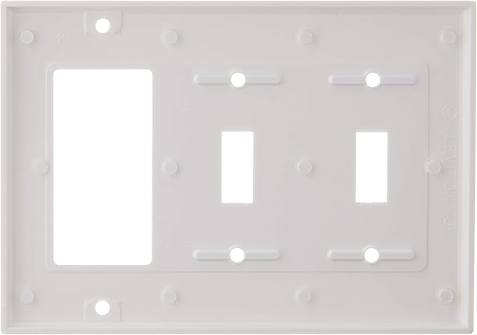 Leviton 80421-W 2-Toggle 1-Decora/GFCI Device Combination Wallplate (Pack of 2)