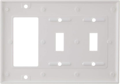 Leviton 80421-W 2-Toggle 1-Decora/GFCI Device Combination Wallplate (Pack of 2)