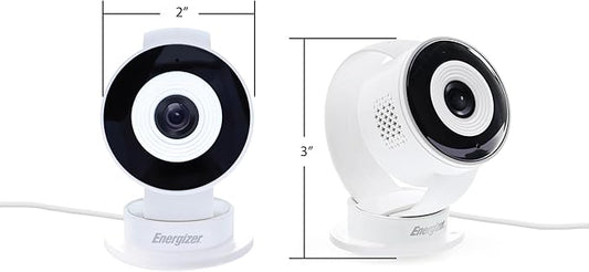 Energizer Smart Wi-Fi Indoor Camera 2-Pack with Smart Wall Tap Outlets, 1080P, Cloud/Micro-SD Card Recording, 2-Way Audio, Night Vision, Remote Access, Motion Alerts, Activity Zones, 2.4GHz Wi-Fi