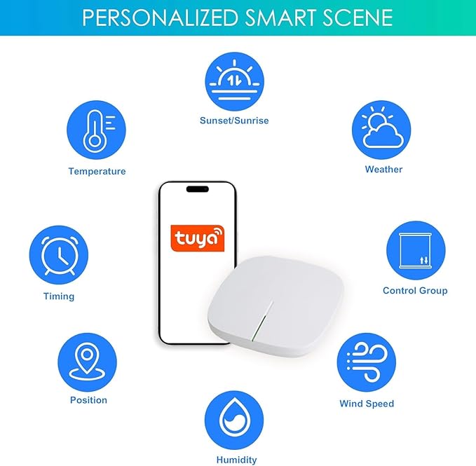 Allesin Smart WiFi Bridge for Motorized Blinds, Compatible with Tuya App, Alexa, Google Assistant, Wi-Fi 2.4GHz (Only Compatible with Allesin Motorized Blinds)