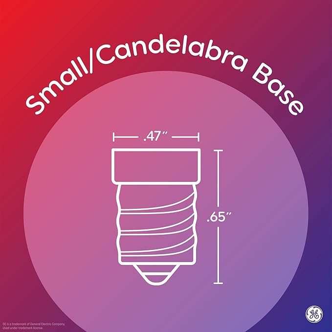 GE Lighting Relax HD LED E12 Chandelier Bent Tip Light Bulb, 60-Watt Equivalent, Clear Finish, Soft White, Dimmable, 4-Pack
