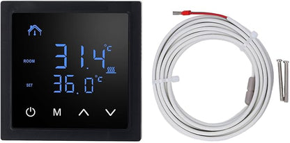 Smart Home Floor Heating Thermostat 16A AC85-250V Electric Heating Easy Installation Accurate Temperature Control (Black)