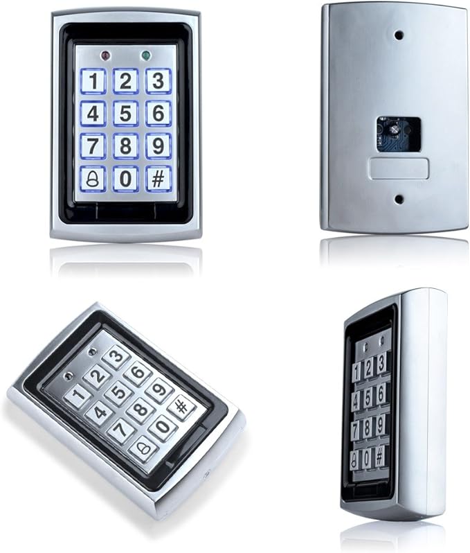 LIBO Waterproof Access Control Keypad Proximity RFID Controller, Suitable for Single Door Entry System, Support 1000 Users, Including 10pcs 125KHz RFID Keyfobs with Rainproof Cover