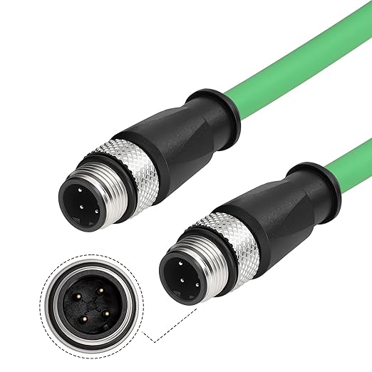 Energy-Saving and Efficient Network Cable M12 4-Pin D Code Cat5e Low Resistance Cable Material Transmission Ideal for Power Sensitive Devices Networks 5M