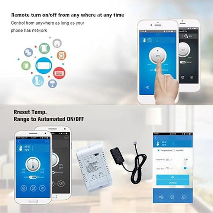 Zigbee 16A Tuya Smart WiFi Sensor | Temperature and Humidity Monitoring and Control, Energy Consumption Monitoring | Dry Contact | Compatible with Alexa Google(Need Tuya Zigbee Hub)
