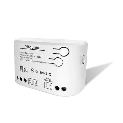 EWeLink 1CH Wireless Smart Switch AC85V-250V Smart WiFi Relay Switch Module, Bluetooth Network, Compatible with Alexa Google Home