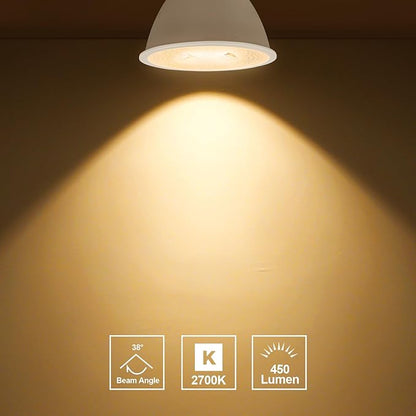 GEPLAD 12 Pack MR16 LED Bulb 50W Halogen Equivalent, 5W 2700K Warm White, 450 Lumens,GU5.3 Bi-Pin Base, 38 Degree Spot Lighting for Indoor/Outdoor Landscape Track Bulbs-Not Dimmable AC/DC 12V