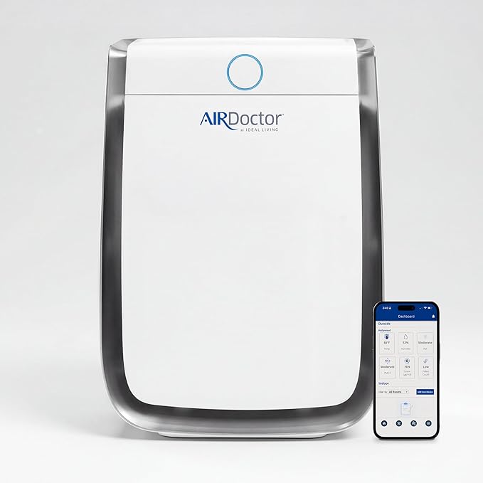AIRDOCTOR AD3500 Smart App Air Purifier. Cleans Bedrooms, Large Rooms Up to 2,520 ft2. Remove Allergens, Smoke, Dust, Mold, Pet Hair, Odors, Pollen. Hospital-Grade UltraHEPA, Premium Carbon Filtration
