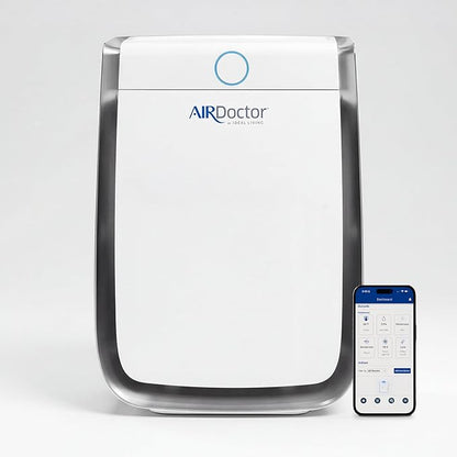 AIRDOCTOR AD3500 Smart App Air Purifier. Cleans Bedrooms, Large Rooms Up to 2,520 ft2. Remove Allergens, Smoke, Dust, Mold, Pet Hair, Odors, Pollen. Hospital-Grade UltraHEPA, Premium Carbon Filtration