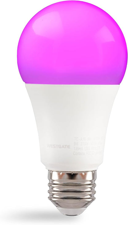Westgate TC-A19-9W-RGBW-WIFI E26 LED Bulb, Smart Light Bulb, Color Changing Light, A19 Shape, Dimmable - Smart App Compatible, Compatible with Alexa, Works with Google