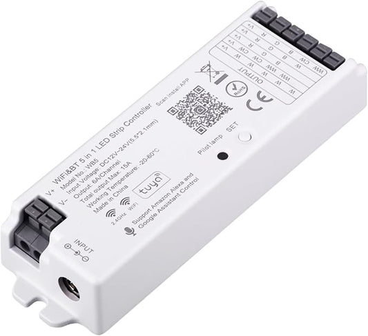 5 in1 WB5 2.4GHz WiFi PWM LED Controller Alexa/Google Home/Tuya APP Control