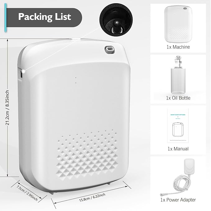 Scent Air Machine for Home, Yofuly Smart Hotel Collection Diffuser with Cold Air Technology, 400Ml Waterless Electric Oil Diffusers for Large Room, Spa, Office, 1500 Sq. Ft Coverage