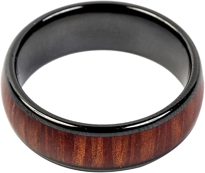 RFID Rewritable T5577 125Khz Imitation Wood Grain Access Control Card Electronic Safety Lock Key Ceramic Ring for Men and Women (Programmed 125khz-20mm)