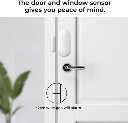 WiFi Door Window Sensor,Smart Door Open/Closed Detector with App Alert,Wireless Entry Detector Sensor Alarm for Home Security Long Battery Life