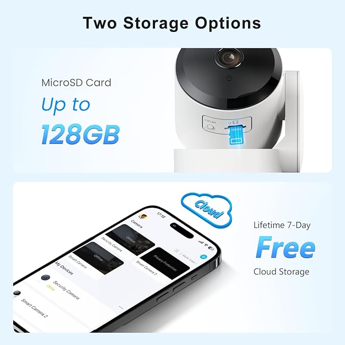 AMOROM Indoor Security Camera 360° with Pan/Tilt, Pet Dog Baby Monitor, 1080P HD Night Vision, Motion Detection, 2-Way Talk, Alexa & Google Home Compatible (2.4GHz WiFi)