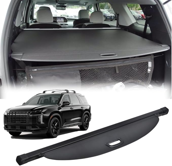 Compatible with Hyundai Palisade 2025-2020 Cargo Security Shade Trunk Cover Privacy Screen Retractable Rear Storage Waterproof Cargo Cover Luggage Security Shield Shade