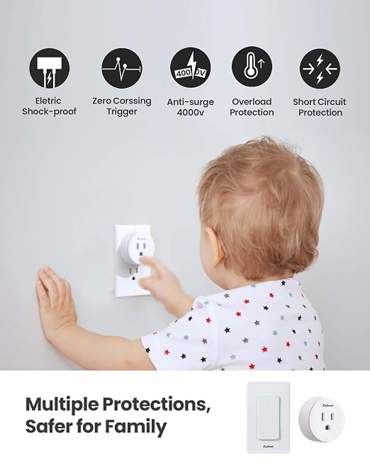 Zoiinet Remote Control Outlet Plug(Plug Only), Work with Wireless Switch