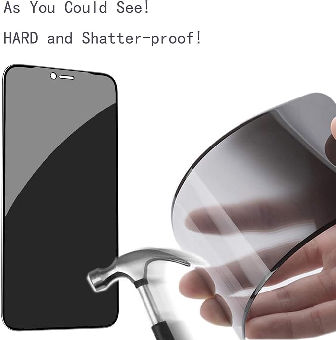PEHAEL 2+2 Pack for iPhone 12 Pro Max Privacy Screen Protector with Camera Lens Protector Full Coverage Anti-Spy Tempered Glass Film 9H Hardness Bubble Free [6.7 inch]