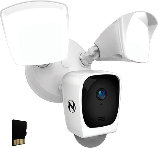 Night Owl Outdoor Floodlight Deterrence Camera with 2-Way Audio and 64GB microSD Card