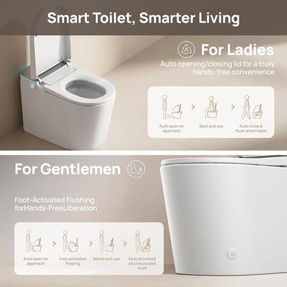 Smart Toilet with Bidet Built-in: Ultra Gentle Wash Bidet Toilet Child Mode