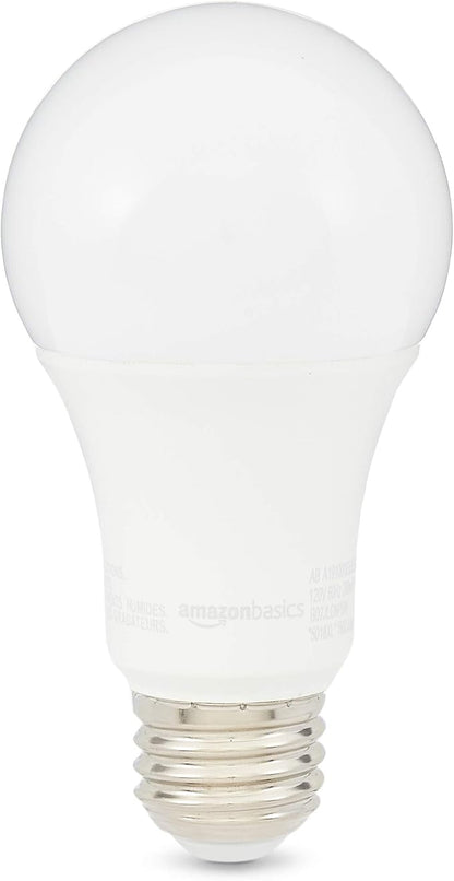 Amazon Basics A19 LED Light Bulbs, 100W Equivalent, 15W Energy Efficient, E26 Standard Base, Daylight White 5000K, Non-Dimmable, 10,000 Hour Lifetime, 6-Pack